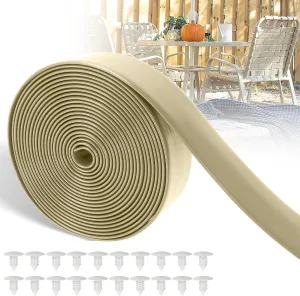 LukLoy 2" Wide 20ft Long Vinyl Straps for Patio Chairs Repair DIY   20 Rivets, Replacement Straps for Lawn Chairs Patio Garden Balcony Outdoor Lounge Dining Furniture Repair, Driftwood