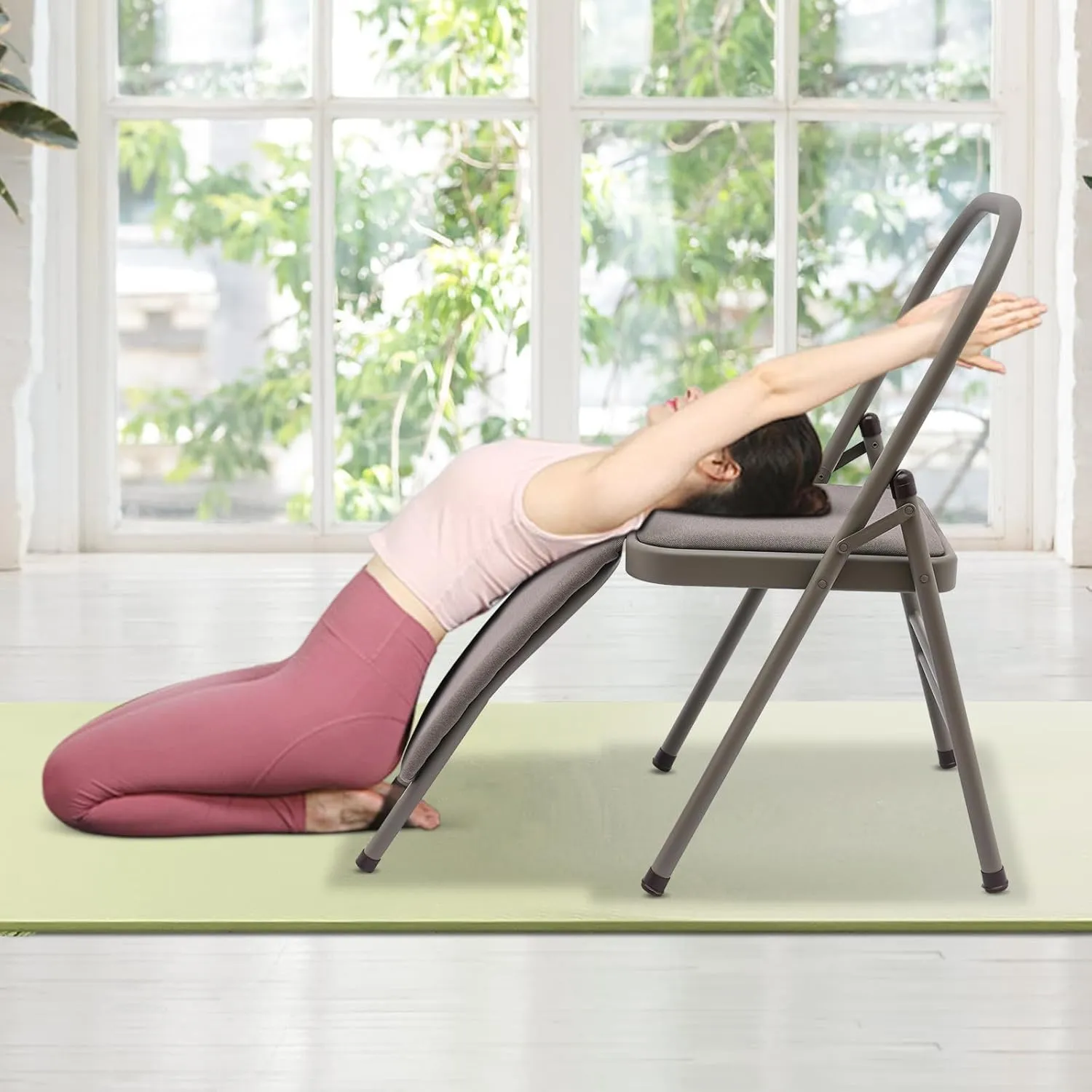 Lumbar Support Yoga Chair - Max Load 242.51 Lbs - Versatile Use