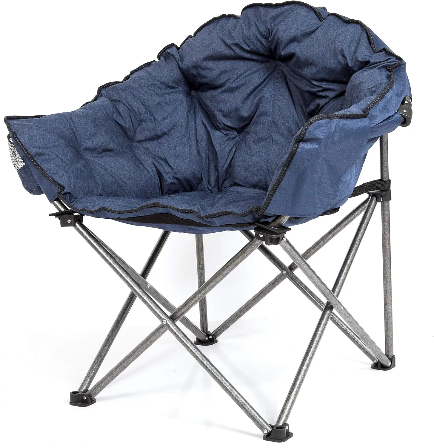 MacSports C932S-130, Blue Padded Cushion Outdoor Folding Lounge Patio Club Chair