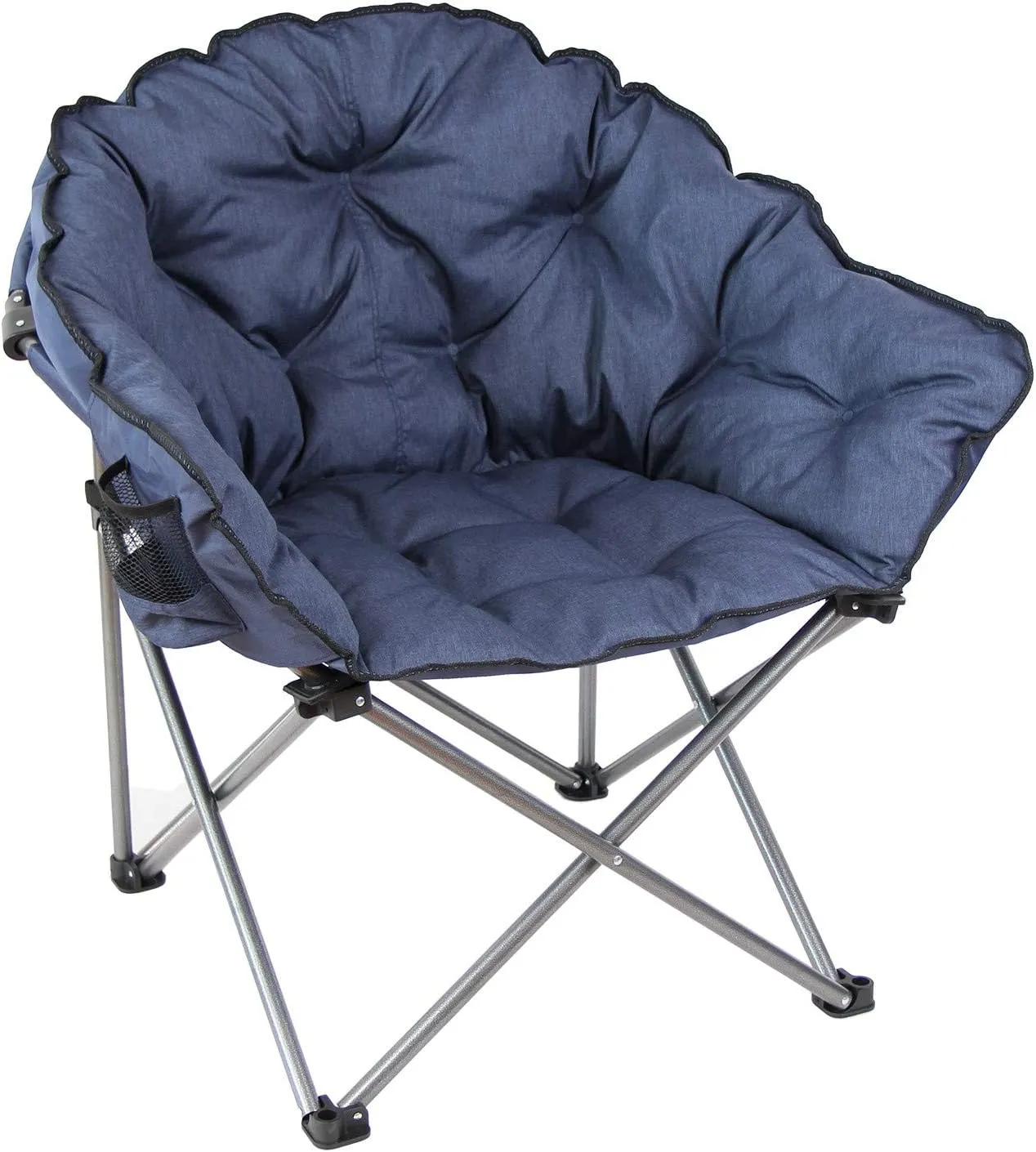 MacSports C932S-130, Blue Padded Cushion Outdoor Folding Lounge Patio Club Chair