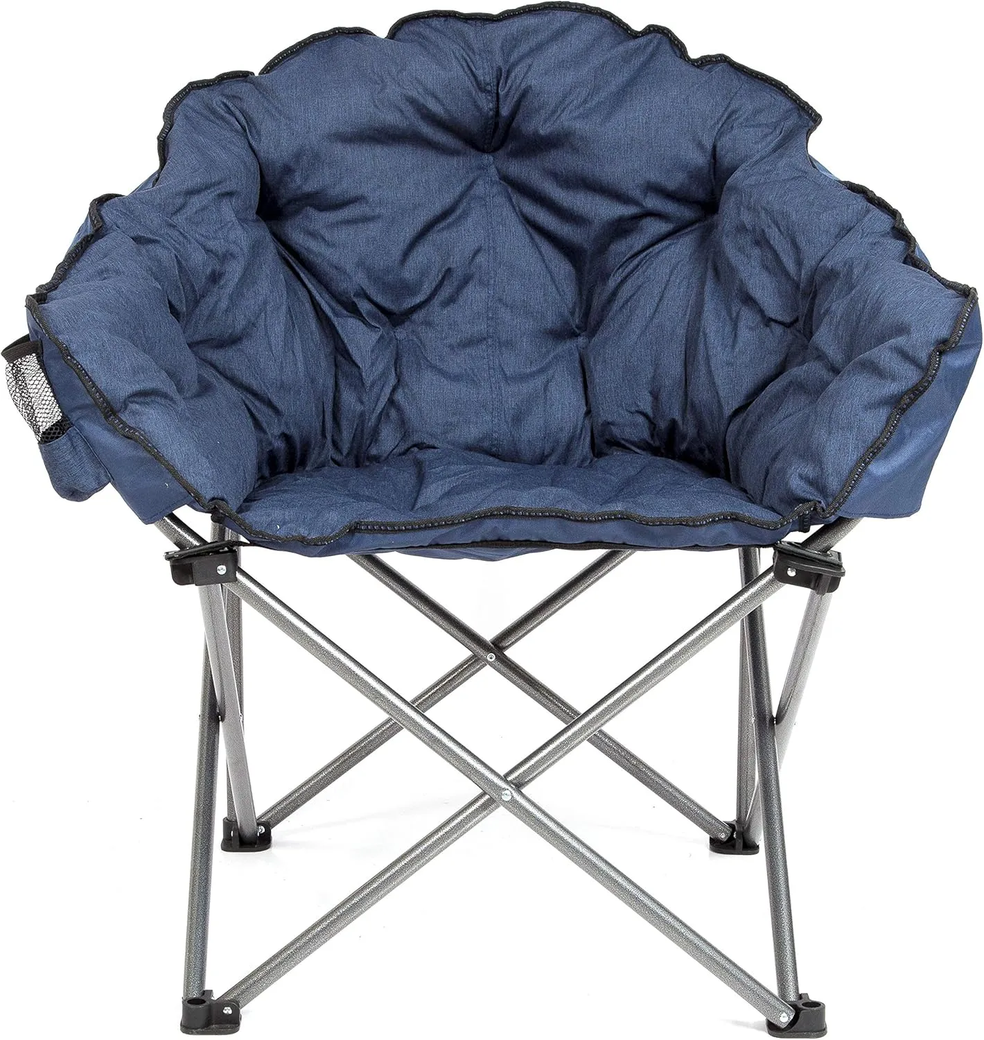 MacSports C932S-130, Blue Padded Cushion Outdoor Folding Lounge Patio Club Chair