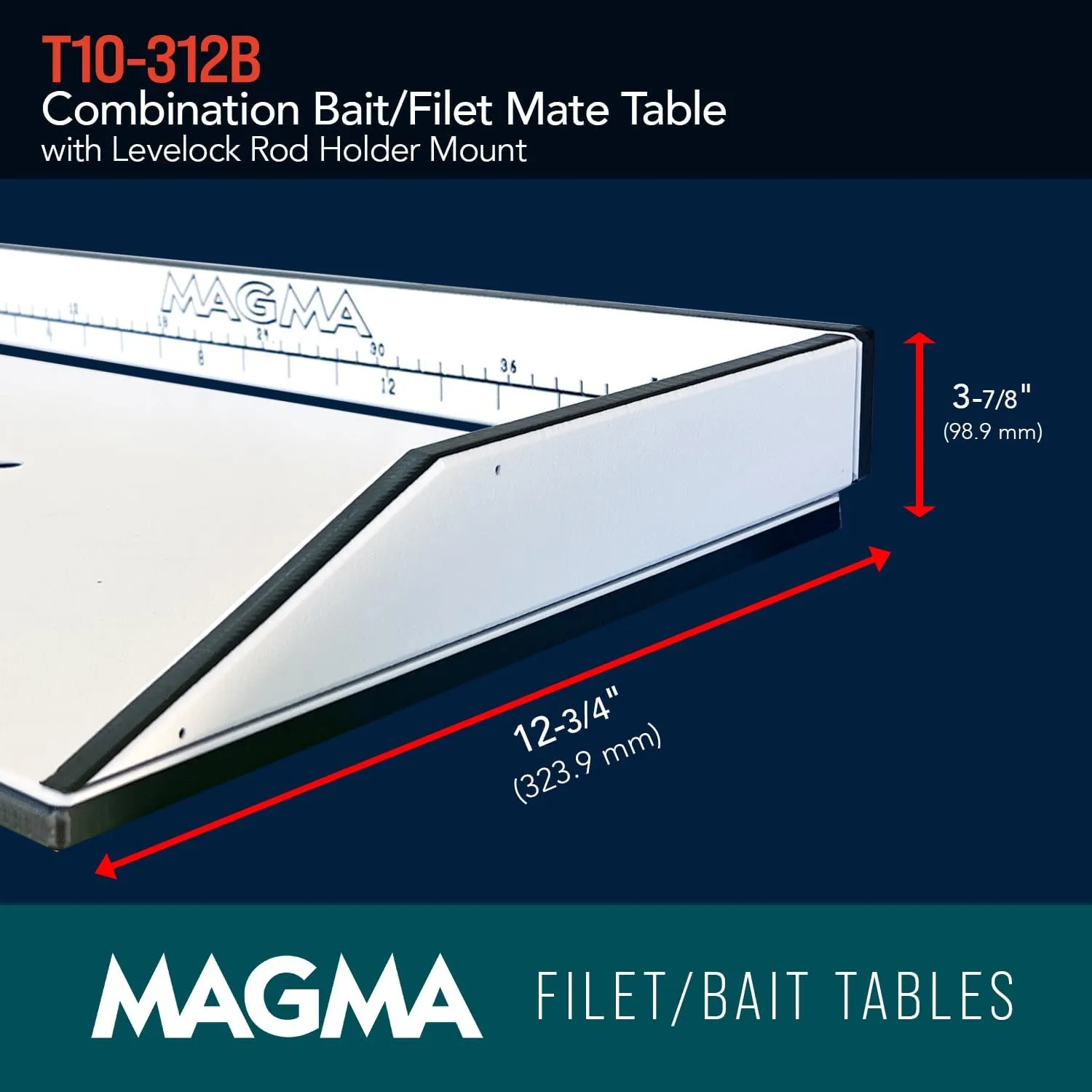 Magma's 21" Inch Fishing Fillet Table - Bait/Fillet Mate with LeveLock Mount, Rod Holder - HDPE, UV-Stabilized - Knife Holster, Plier Storage - USA Made, Corrosion Resistant - Boat Dock Accessories
