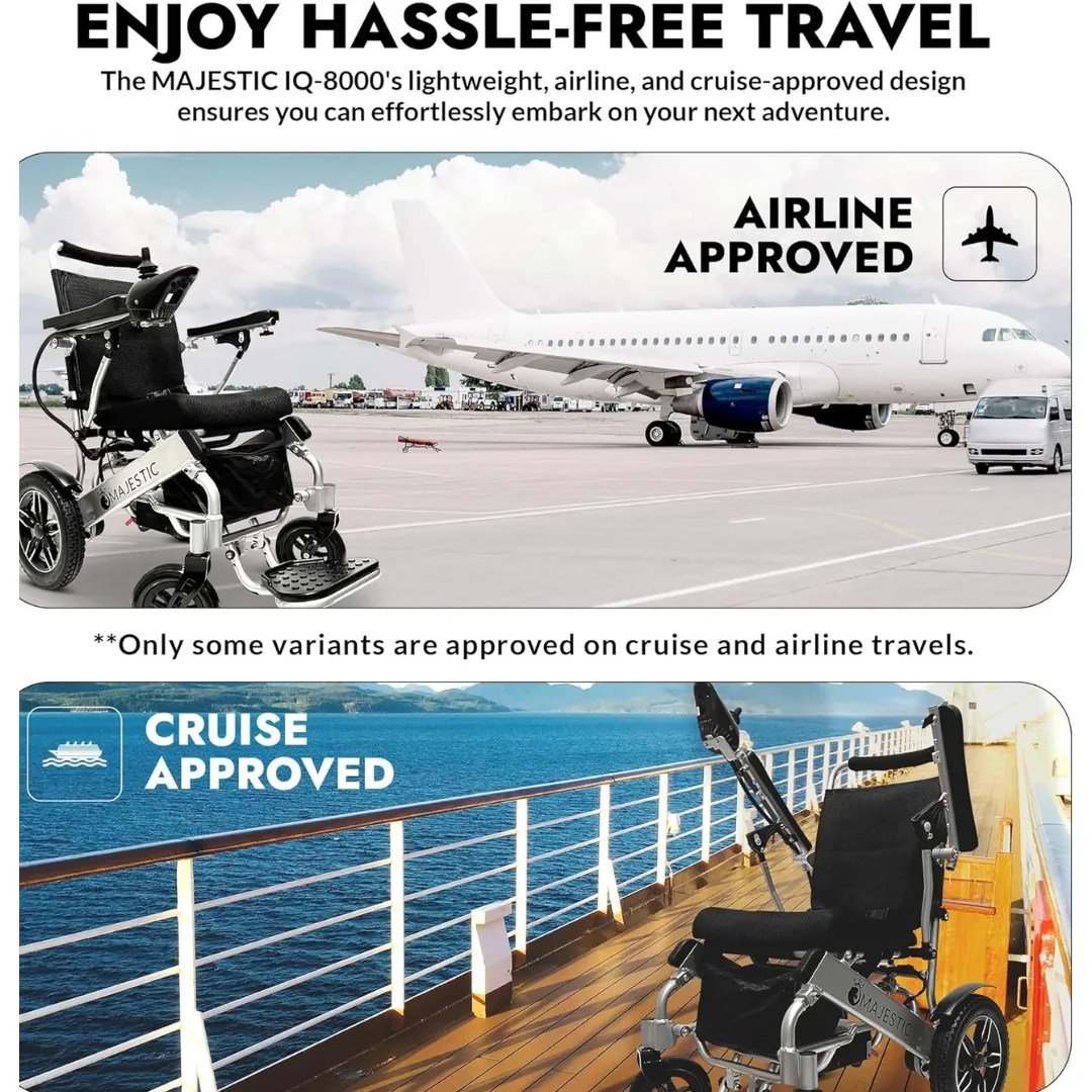 MAJESTIC IQ-8000 Remote Controlled Lightweight Electric Wheelchair