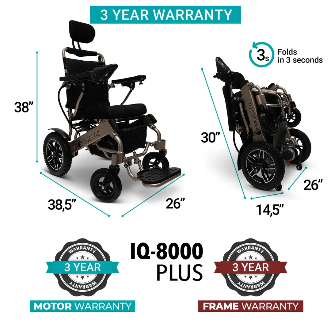 MAJESTIC IQ-8000 Remote Controlled Lightweight Electric Wheelchair