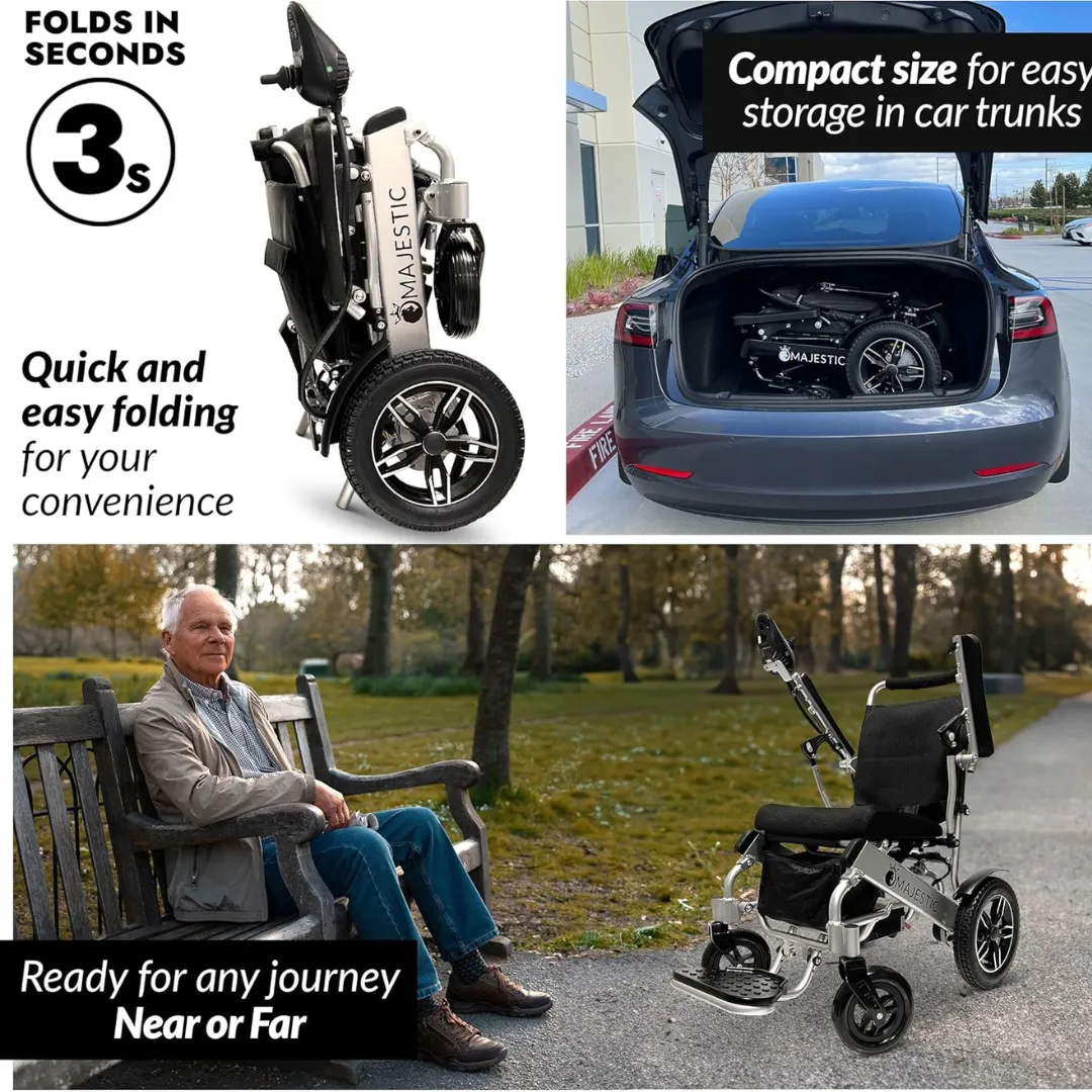 MAJESTIC IQ-8000 Remote Controlled Lightweight Electric Wheelchair