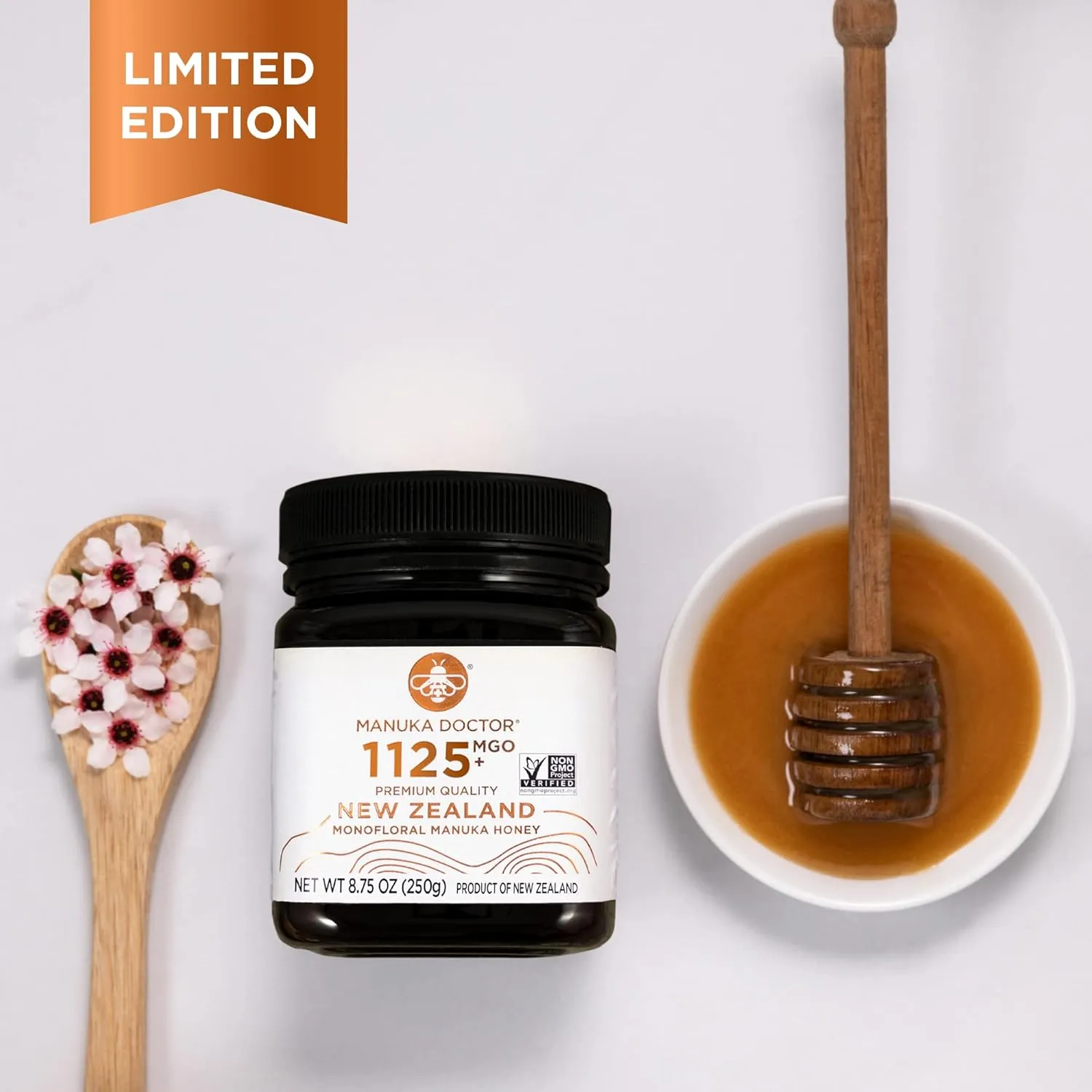 MANUKA DOCTOR - MGO 1125  Manuka Honey Monofloral, 100% Pure New Zealand Honey. Certified. Guaranteed. RAW. Non-GMO (8.75 oz)