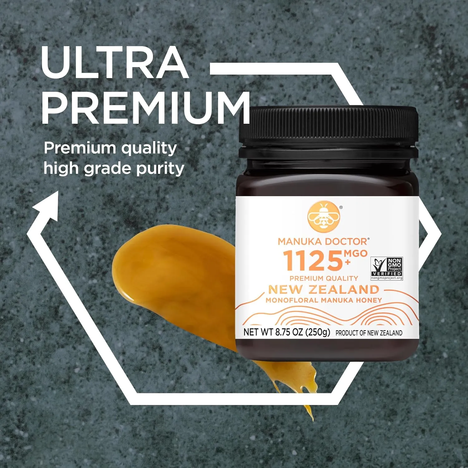 MANUKA DOCTOR - MGO 1125  Manuka Honey Monofloral, 100% Pure New Zealand Honey. Certified. Guaranteed. RAW. Non-GMO (8.75 oz)