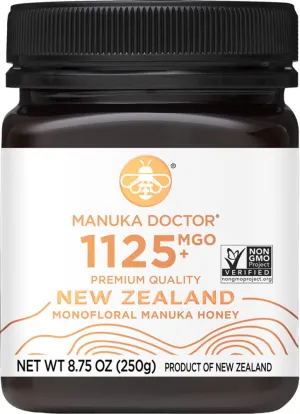 MANUKA DOCTOR - MGO 1125  Manuka Honey Monofloral, 100% Pure New Zealand Honey. Certified. Guaranteed. RAW. Non-GMO (8.75 oz)