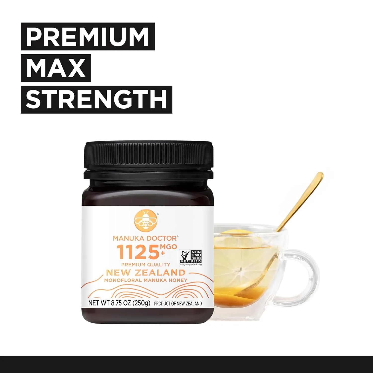 MANUKA DOCTOR - MGO 1125  Manuka Honey Monofloral, 100% Pure New Zealand Honey. Certified. Guaranteed. RAW. Non-GMO (8.75 oz)