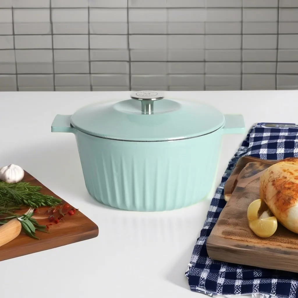 Martha Stewart Eastholm 3-Quart Enameled Cast Iron Dutch Oven - Martha Blue