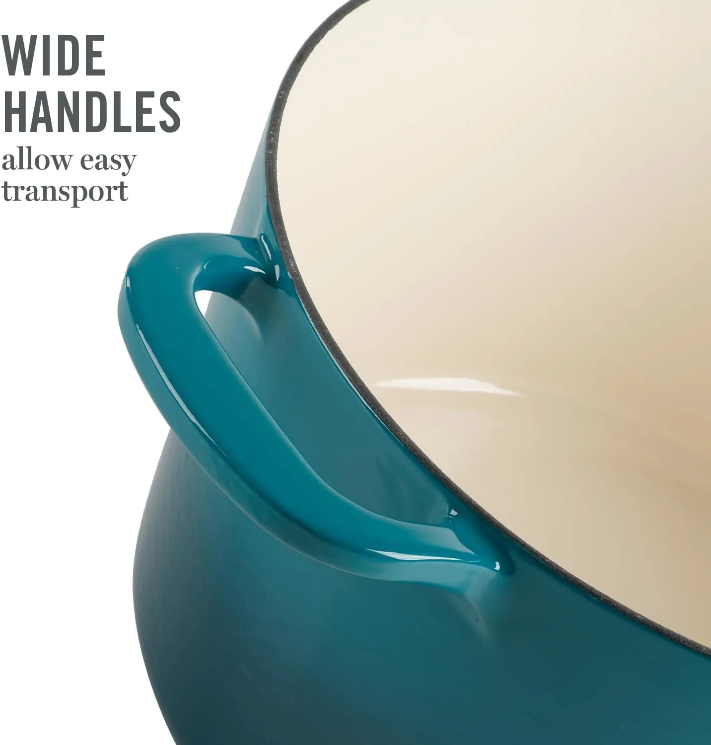 Martha Stewart Gatwick 7 QT Enamel Cast Iron Dutch Oven, Emerald Ombre w/Gold Knob