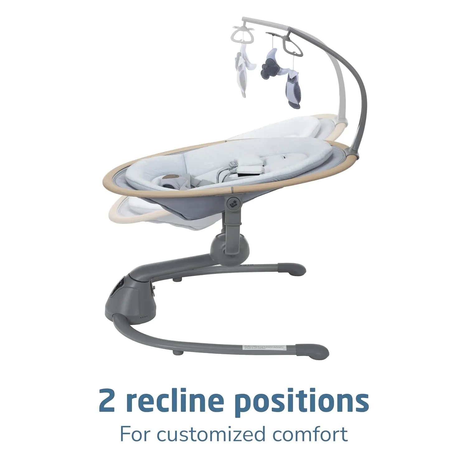 Maxi-Cosi Cassia Baby Swing: Portable, 360 Rotation, 5 Speeds, 12 Melodies, Recycled Fabric, Slate