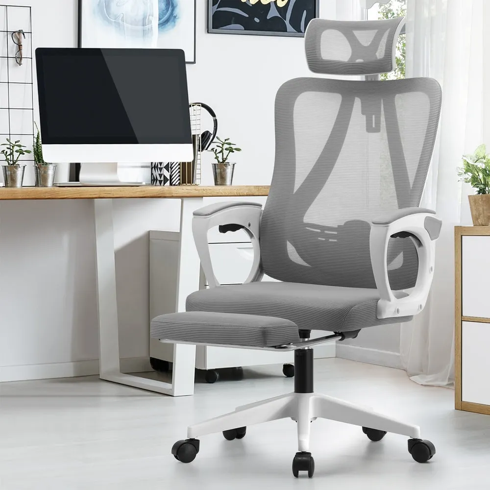 Mesh Office Chair Adjustable Lumbar Support Black/White