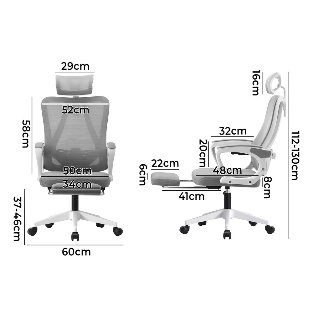Mesh Office Chair Adjustable Lumbar Support Black/White