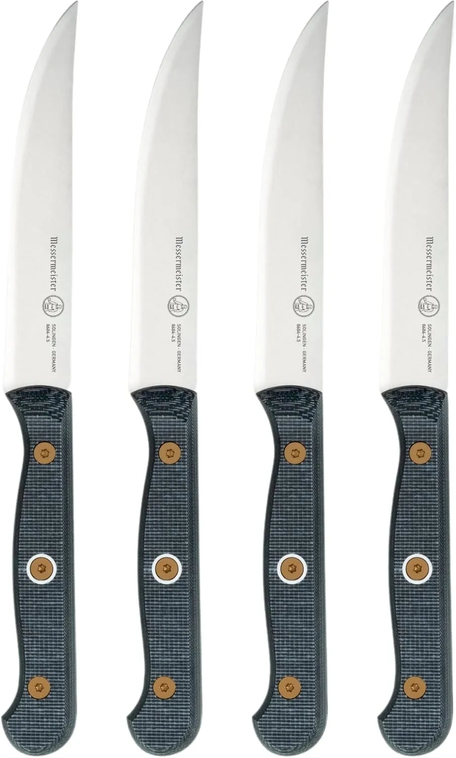Messermeister Custom 4-Piece Steak Knife Set - X50 German Stainless Steel - Rust Resistant & Easy to Maintain - Made in Solingen, Germany