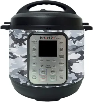 MightySkins Glossy Glitter Skin Compatible with Instant Pot Duo 6-QT - Gray Camouflage | Protective, Durable High-Gloss Glitter Finish | Easy to Apply, Remove, and Change Styles | Made in The USA