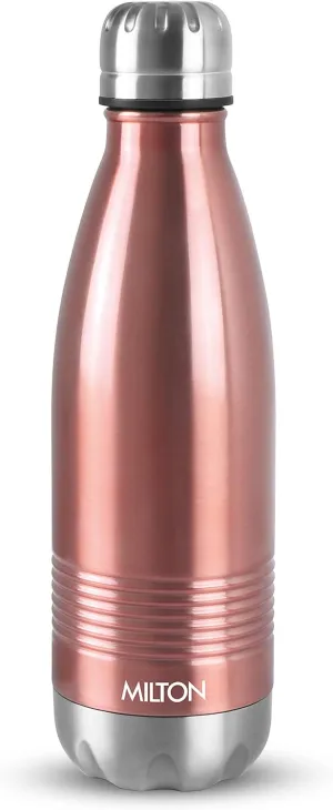 Milton Insulated Water Bottle 500 ml, (17 oz) Stainless Steel Double Walled Vacuum for 24 Hours Hot and Cold, Leakproof, BPA Free, Thermosteel Duo-DLX 500 Rose Gold