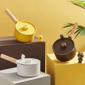 Mini Non-Stick Cartoon Pots - Cute Kitchen Cookware