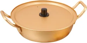 Mobestech Korean Aluminum Noodle Pot with Lid Lightweight Stockpot for Instant Noodles Travel Friendly Design Convenient Double Handles for Camping and Outdoor Cooking