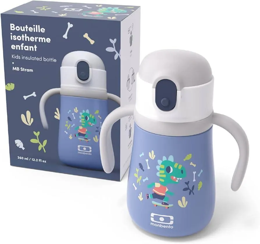 Monbento  MB Stram Insulated Kids Bottle- Blue Dino