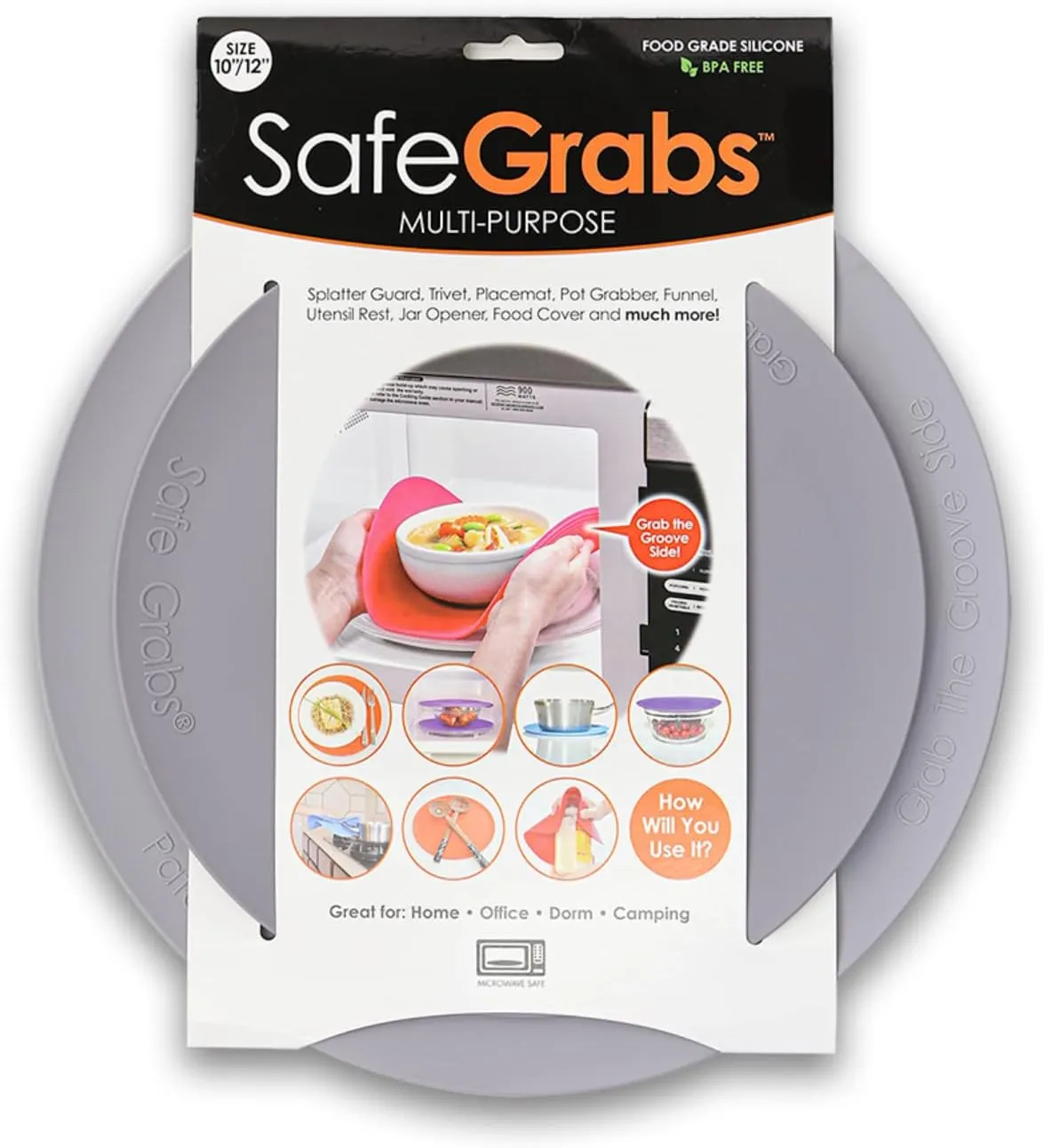Multi-Purpose Silicone Original Microwave Mat as Seen on Shark Tank | BPA Free, Heat Resistant, Dishwasher Compatible, (Cement)