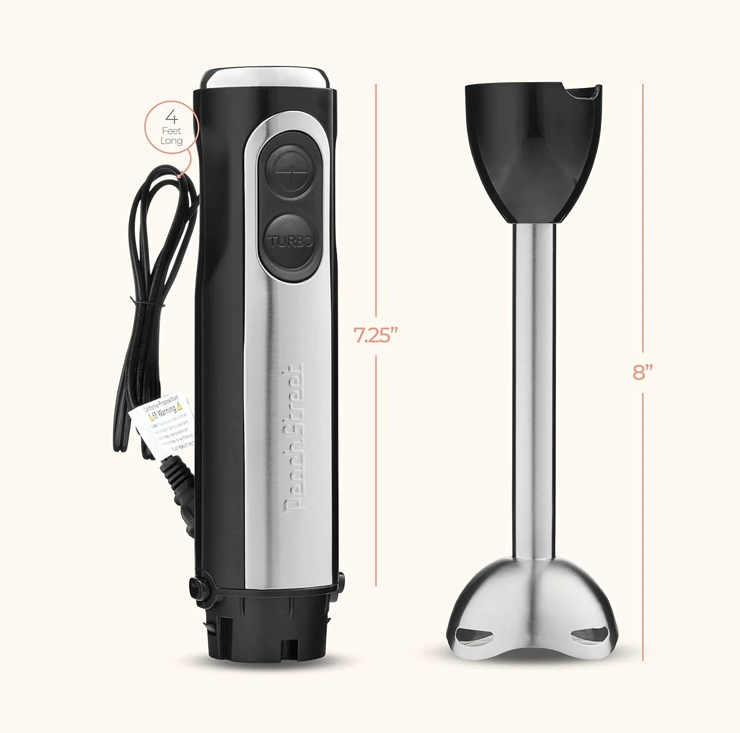 Multi-Use Immersion Blender Set, Hand Blender with Powerful Copper Motor 800W, High Speed, Turbo Mode, 3-in-1 Handheld Blender Stick Stainless Steel Blades, Whisk, Beaker, Measuring Marks, and Chopper