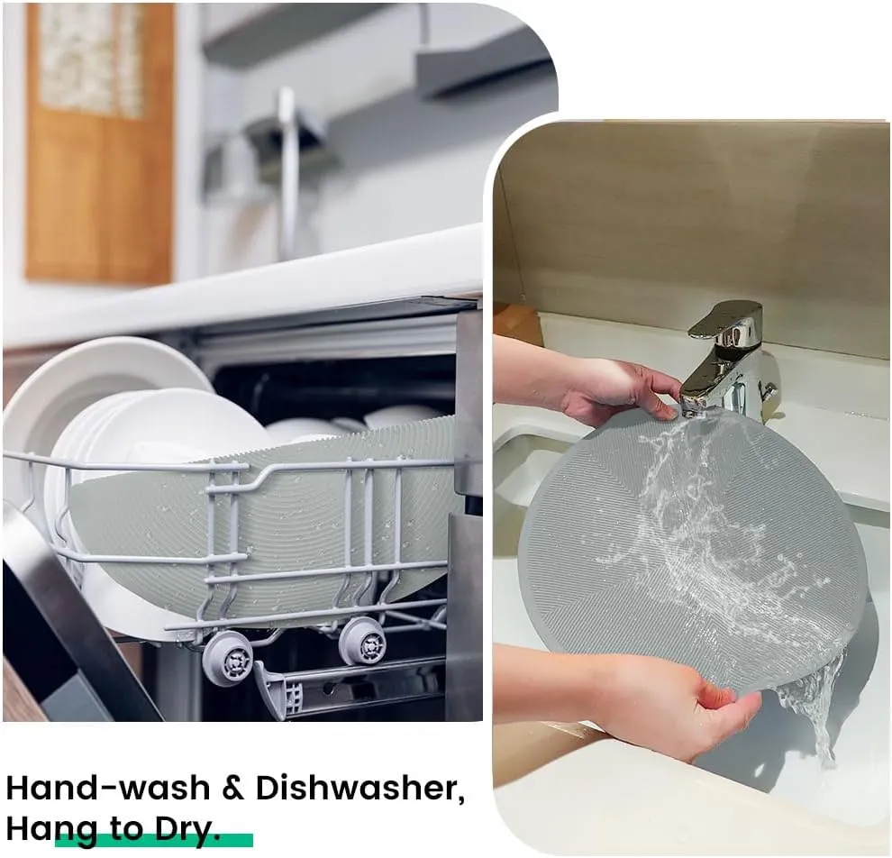 Multi-use Microwave Mat, 3 Pack Trivets, Hot Pad, Pot Holders, Place Mat, Utensils Rest, Silicone Cover Pad for Kitchen Counter (Non-Slip, Heat Resistant, Dishwasher Safe)