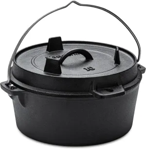 Naturehike Dutch Oven Pot with Lid-4.76 Qt Pre-Seasoned Cast Iron Dutch Oven with Storage Bag-Dual Handles-Lid Doubles as Cast Iron Grill Pan, Use in the Oven, on the Stove & Grill, over the Campfire