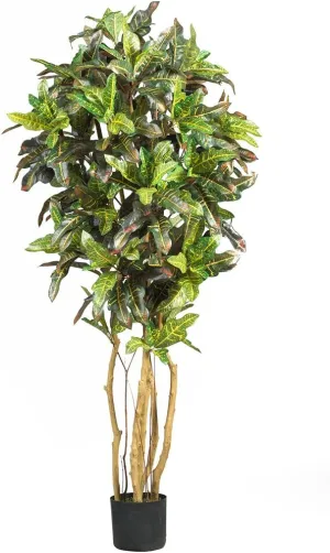 Nearly Natural 5ft. Croton Silk Tree