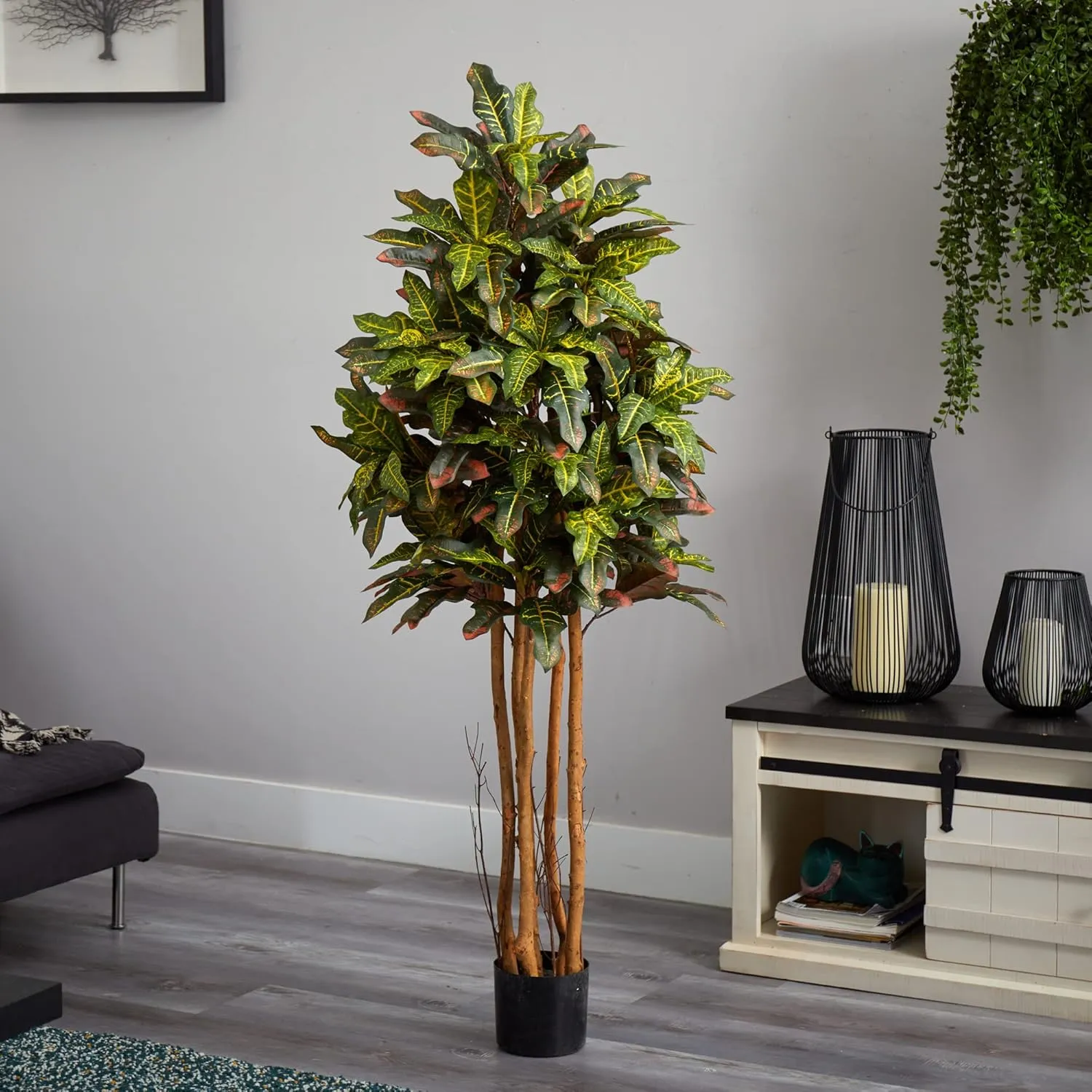 Nearly Natural 5ft. Croton Silk Tree