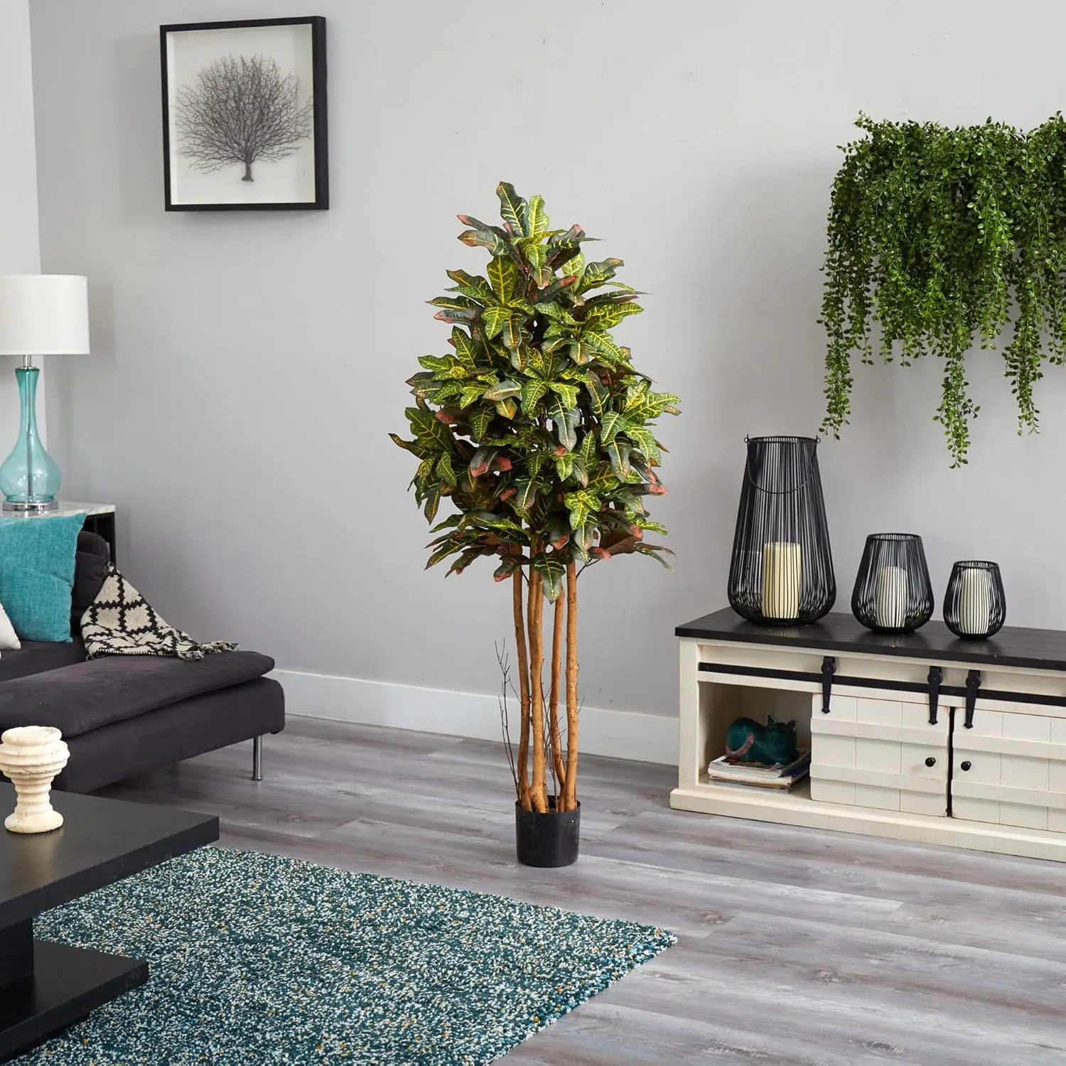 Nearly Natural 5ft. Croton Silk Tree