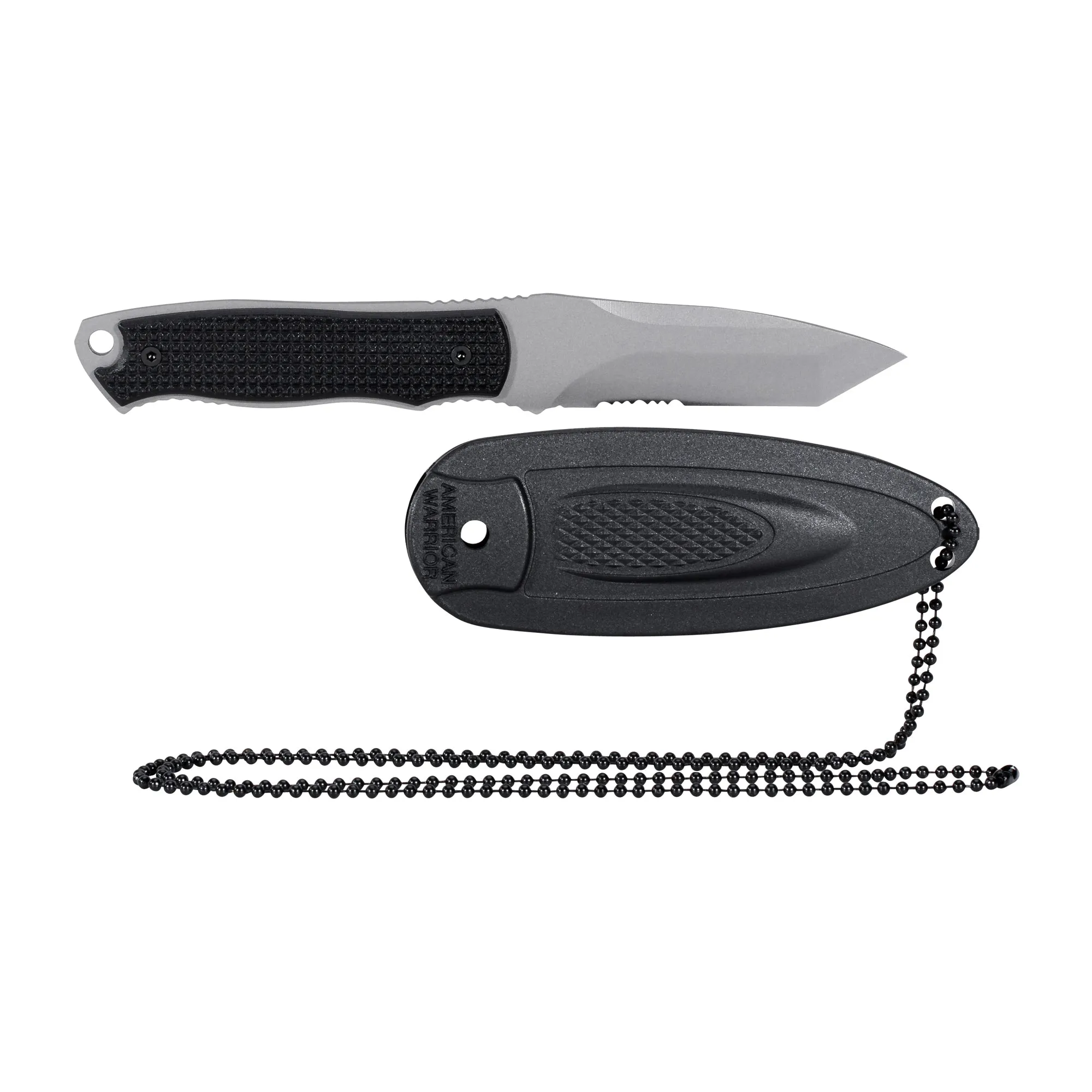 Neck Knife Slim black silver colored