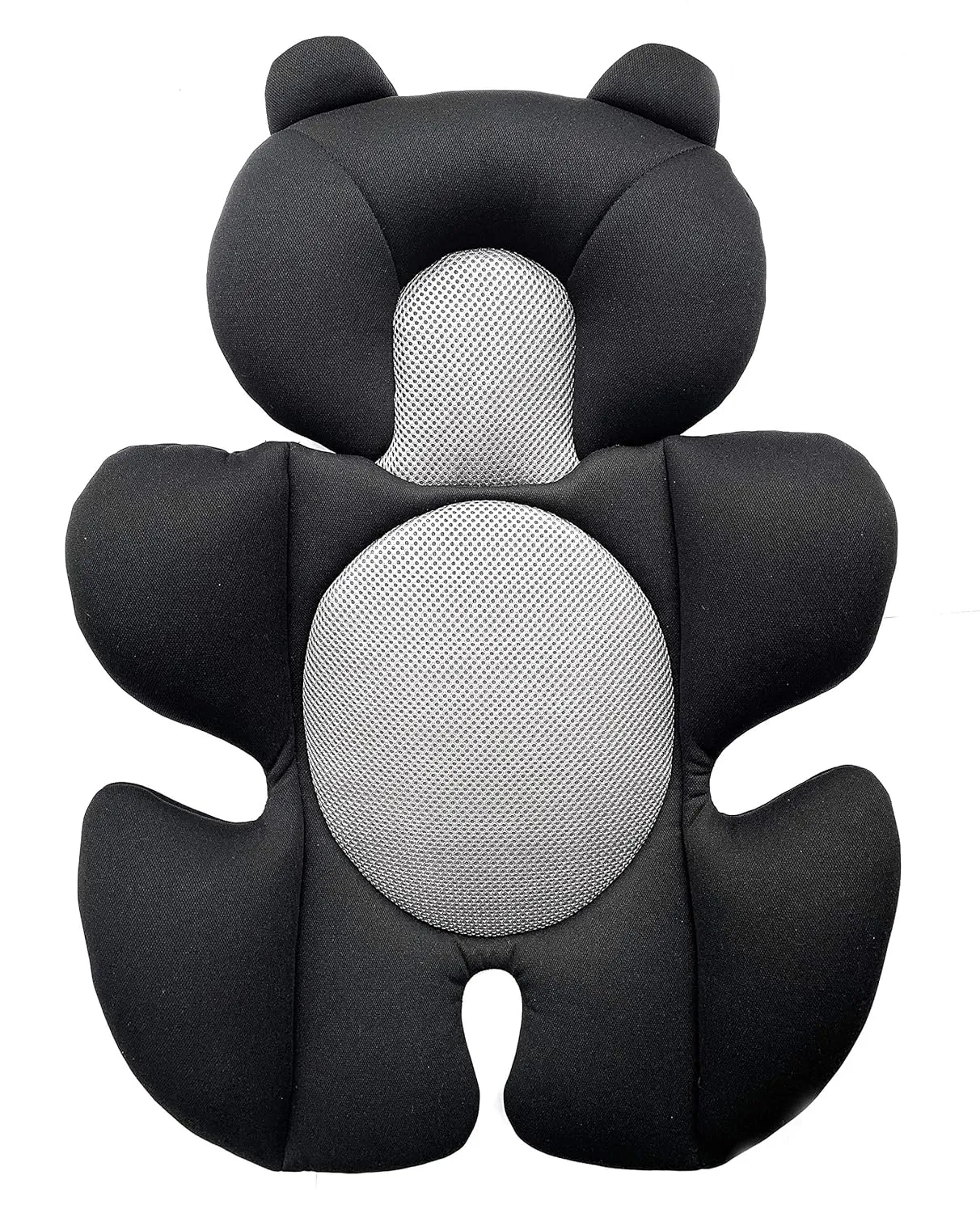 Newborn Baby Support Cushion Infant Insert 3D Mesh Breathable Liner Compatible with Stroller, Car seat, High Chair Etc (Black Bear)