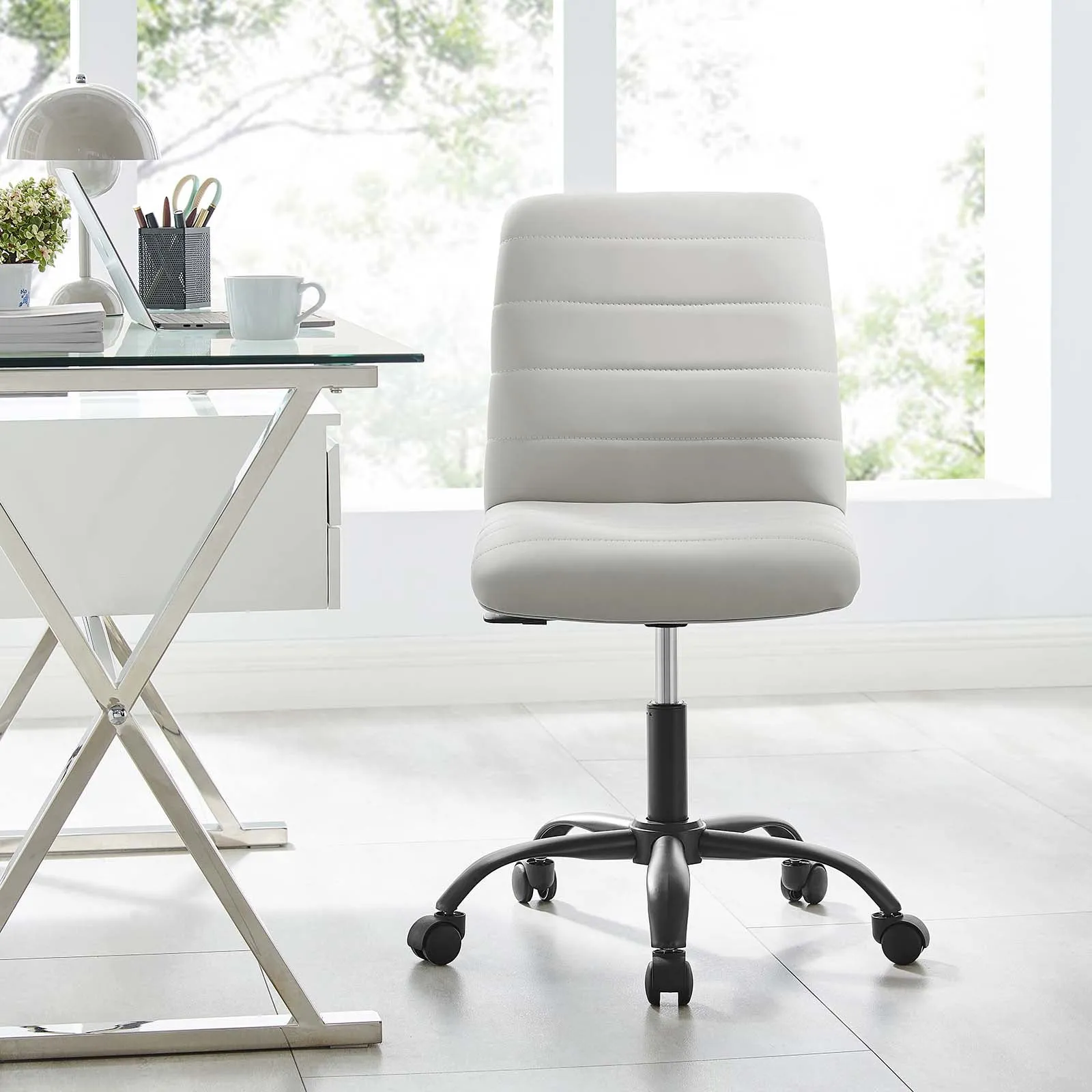Nomad Ergonomic Office Chair in Light Gray Vegan Leather/Black