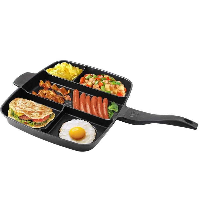 Non-stick 5 in 1 Divided Grill All-in-One Frying Pan