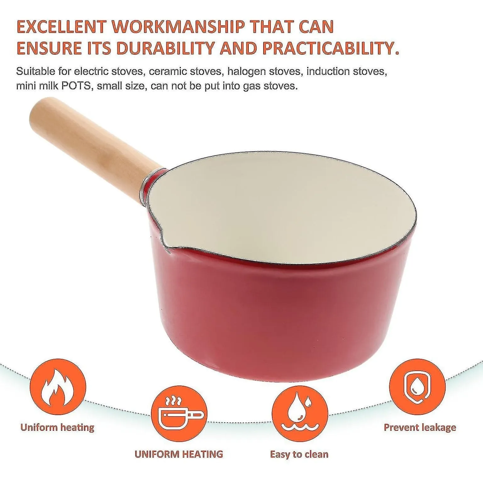 Non-stick Milk Pot Enamel Milk Pot Multi-function Saucepan Food Cooking Pot