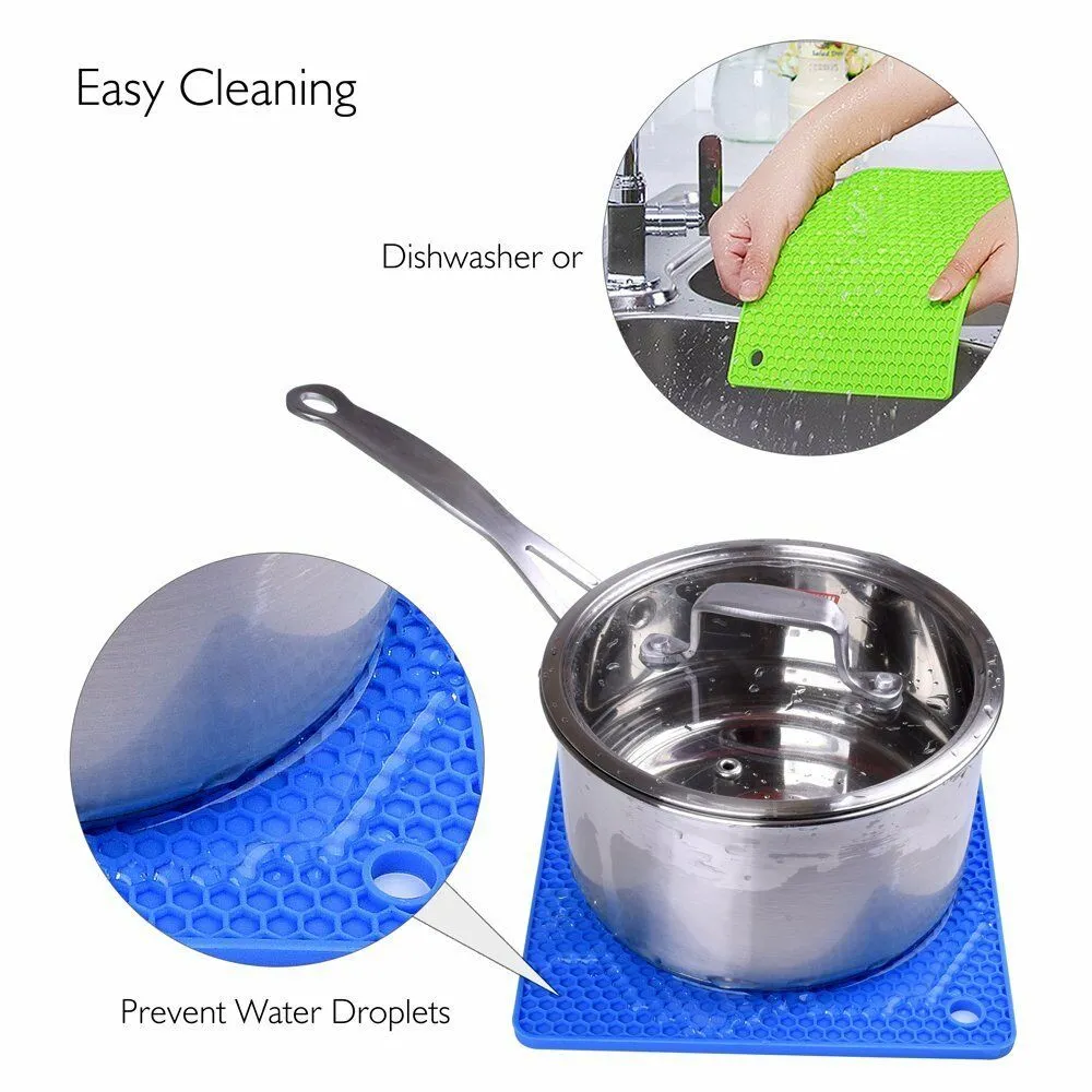 Non Stick Silicone Pot Holder - Square & Circle - Heat Resistant