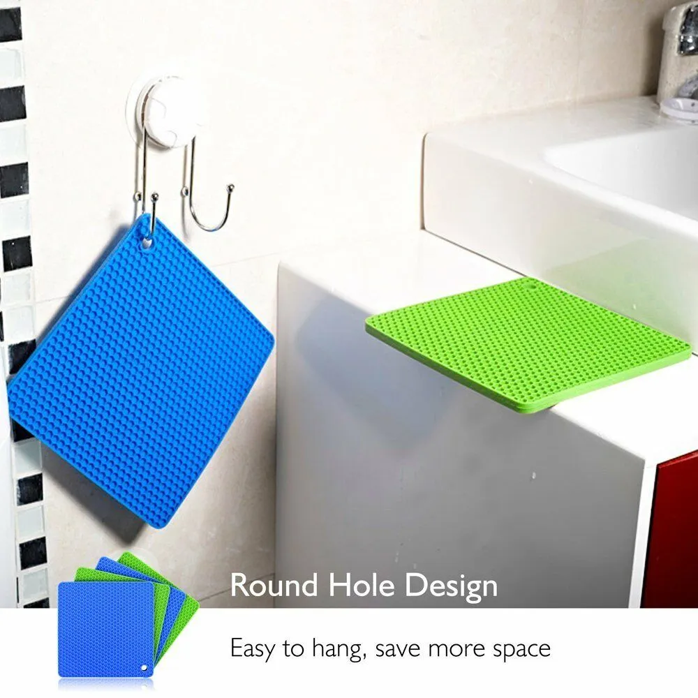 Non Stick Silicone Pot Holder - Square & Circle - Heat Resistant