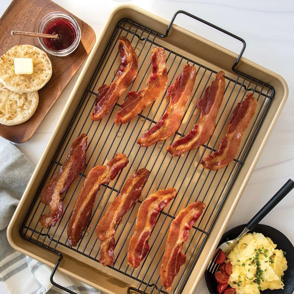 Nordic Ware Naturals Nonstick High-Sided Half Sheet Oven Crisp Baking Tray
