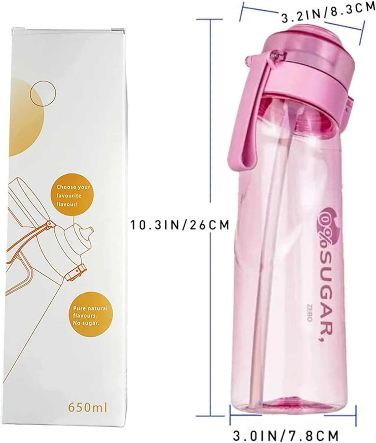 NURCIX 650ML Sports Air Water Bottle BPA Free Starter up Set Drinking Bottles, Fruit Fragrance Water Bottle,with 7 Flavour pods%0 Sugar Water Cup,for Gym, Outdoor and Gift