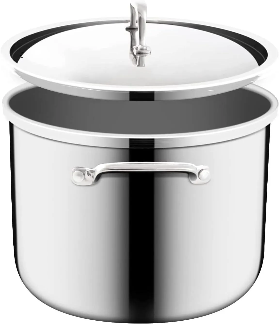Nuwave Designs-Tri-Ply 18/10 Entire Stainless Steel Stockpot With Lid, Commercial Grade, Free of PTFE PFOA PFOS, 10-Yeär Wärranty(12QT)