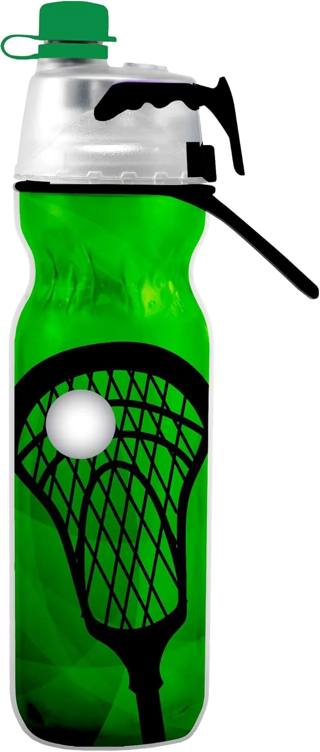 O2COOL Mist 'N Sip Misting Water Bottle 2-in-1 Mist And Sip Function With No Leak Pull Top Spout Reusable Sports Water Bottle - 20 oz (Lacrosse)