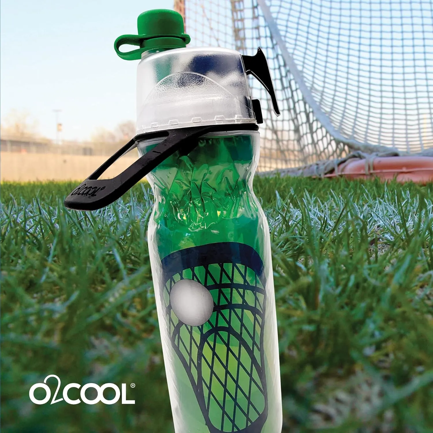 O2COOL Mist 'N Sip Misting Water Bottle 2-in-1 Mist And Sip Function With No Leak Pull Top Spout Reusable Sports Water Bottle - 20 oz (Lacrosse)