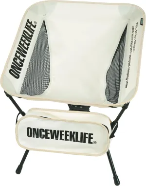 ONCEWEEKLIFE® Compact Camping Chair - Folding Chair, Foldable Lightweight Foldable Outdoor Chairs for Hiking Mountaineering Beach, and Backpacking 330 lbs Capacity (Ivory)