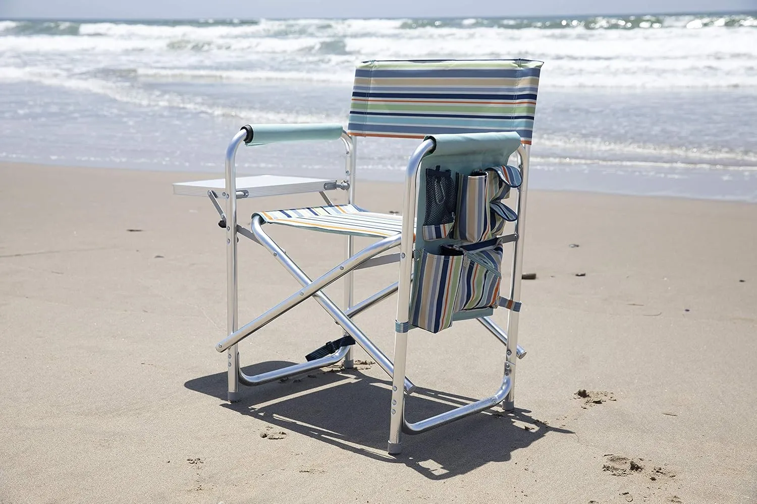 ONIVA - a Picnic Time brand - Sports Chair with Side Table, Beach Chair, Camp Chair for Adults, (St. Tropez)