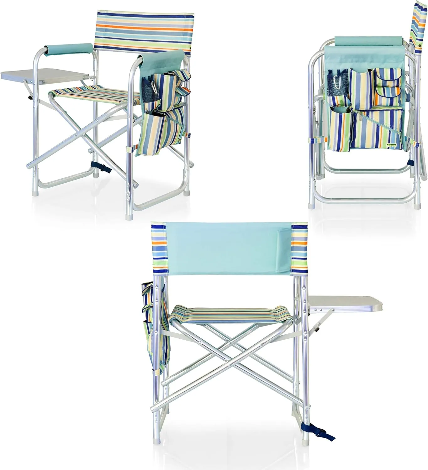 ONIVA - a Picnic Time brand - Sports Chair with Side Table, Beach Chair, Camp Chair for Adults, (St. Tropez)