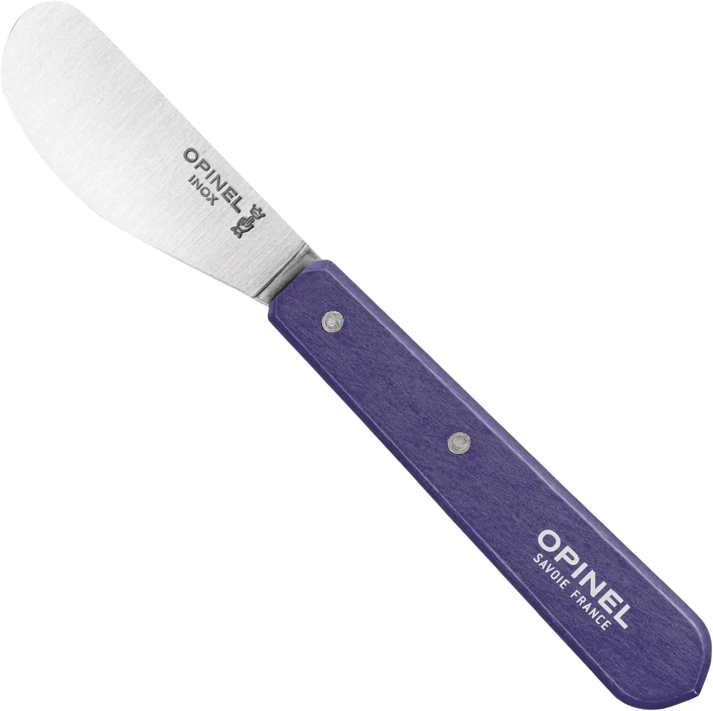 OPINEL Essential No.117 Spreading   Butter Knife, Painted Hornbeam Wood Handles, Made in France (Dark Purple)
