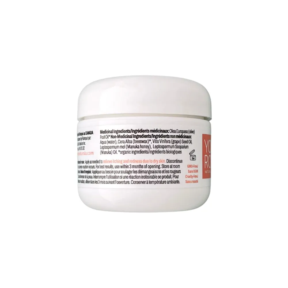 Organic Manuka Skin Soothing Cream for Sensitive Dry Skin, Original Formula, Honey Eczema Relief, Natural Psoriasis Moisturizer & Dyshidrotic Eczema Balm for Face and Body (2 OZ)