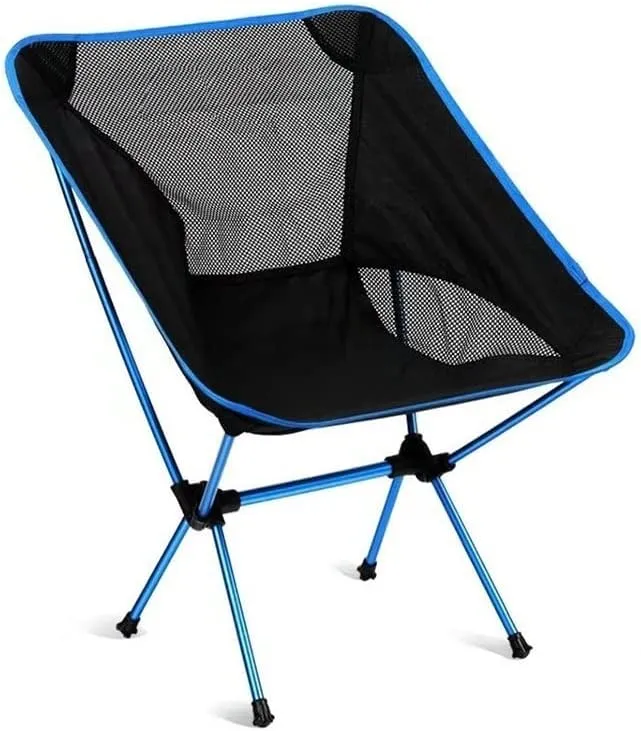 Outdoor Camp Chairs, Portable Camping Chair Outdoor Lightweight Aluminum Moon Chair Leisure Camping Fishing Chair Folding Stool Lawn Chairs Adults(A)