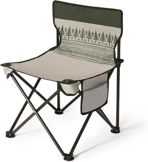 Outdoor Camping Chair with Side Pockets and Sturdy Steel Frame - Backpack Beach Chair for Camping, Lawn, Sports and Fishing